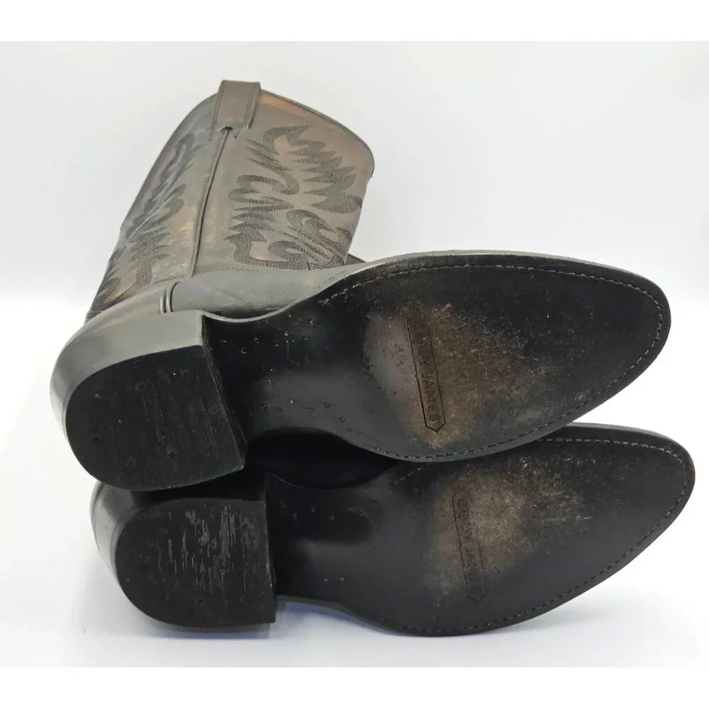 Cody James Men's Brown Metallic Western Leather Round Toe Boots Size 8.5D 2552 - Picture 5 of 16